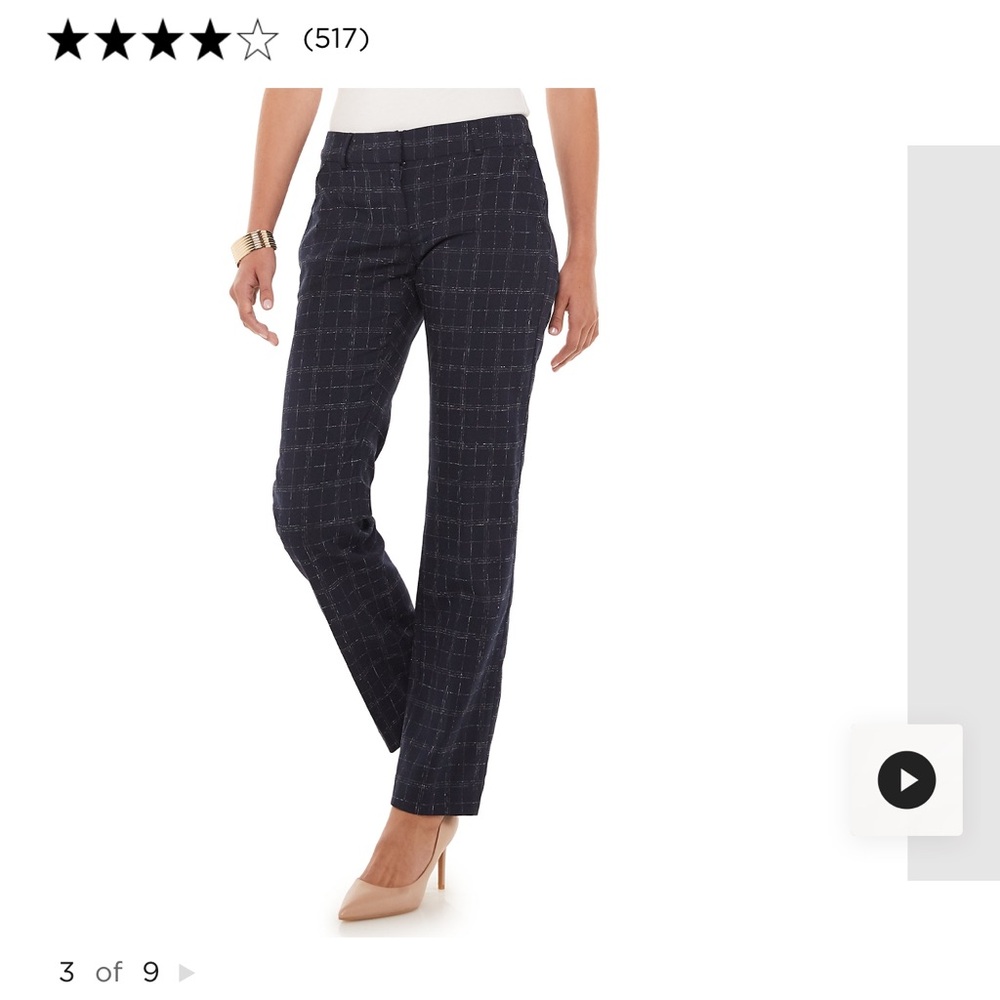 Apt. 9 Blue Straight Leg Pants Torie Midrise